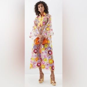 LA VIE Style House sequin embroidered yellow marigold caftan LIKE NEW!